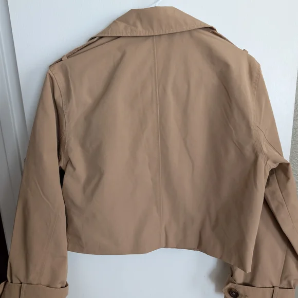 Abercrombie & Fitch Cropped Trench Coat Small NWT - Picture 4 of 7